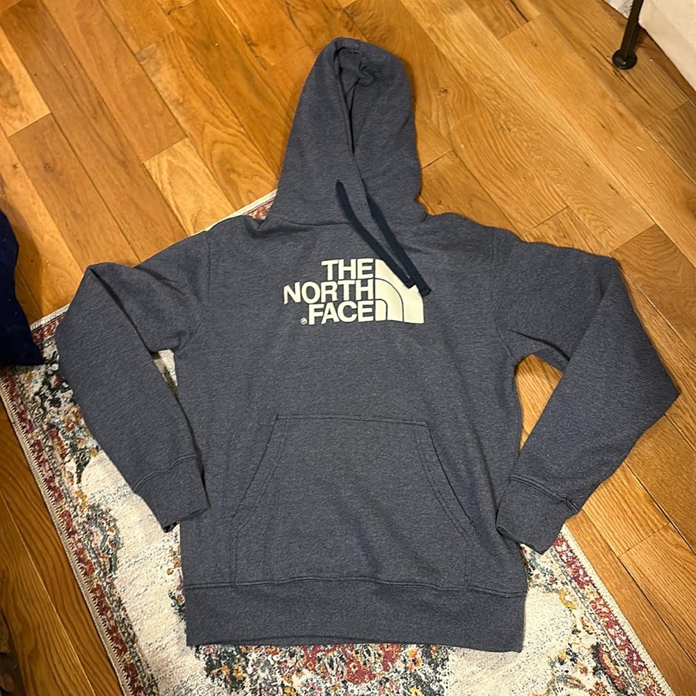 Men’s North face blue gray hoodie